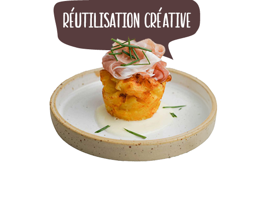 Muffins aux pâtes restantes avec jambon et fromage San Daniele